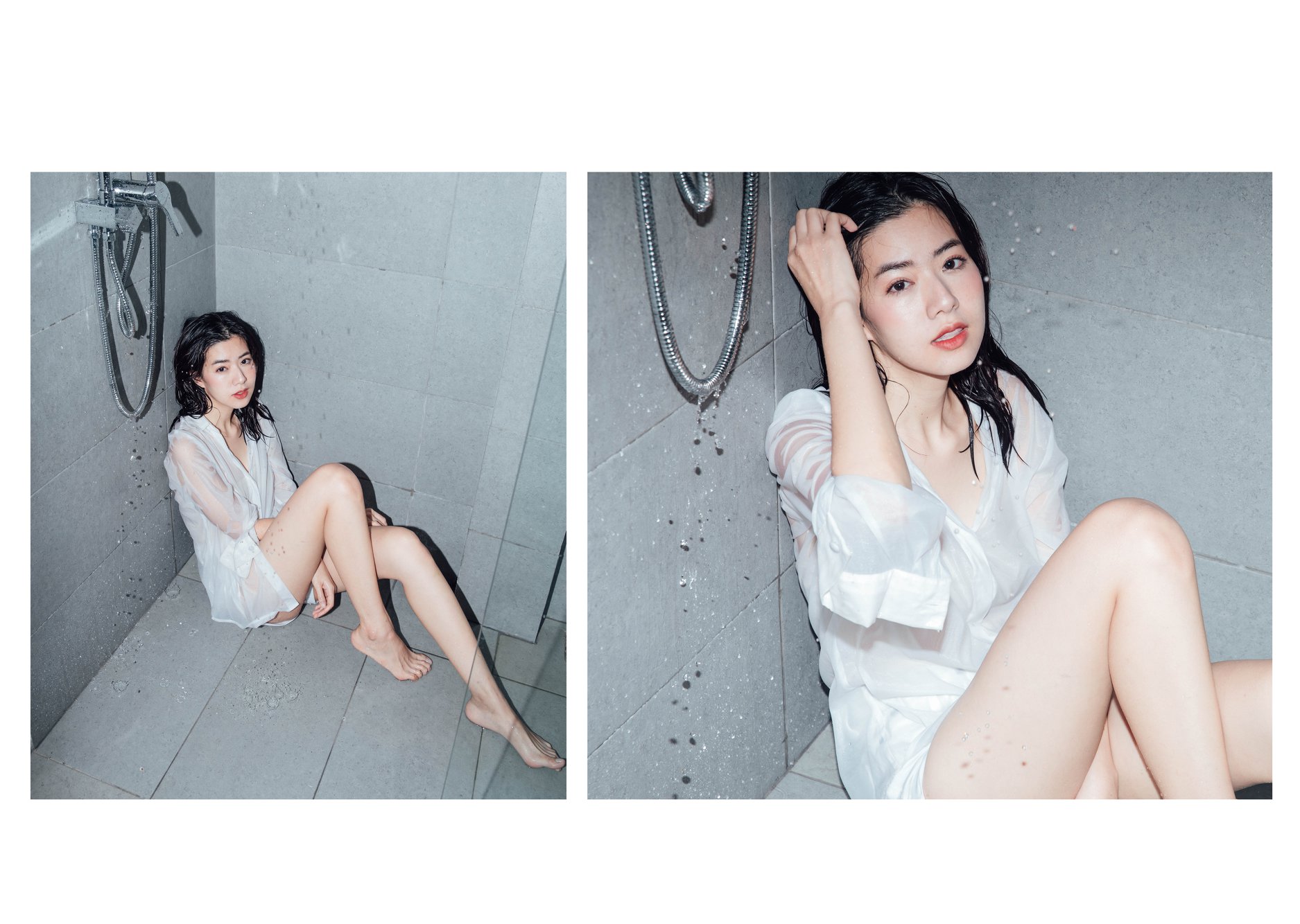 白襯衫就是要配濕身秀！「美乳正妹」在攝影師鏡下結合情慾與女體的優美藝術！