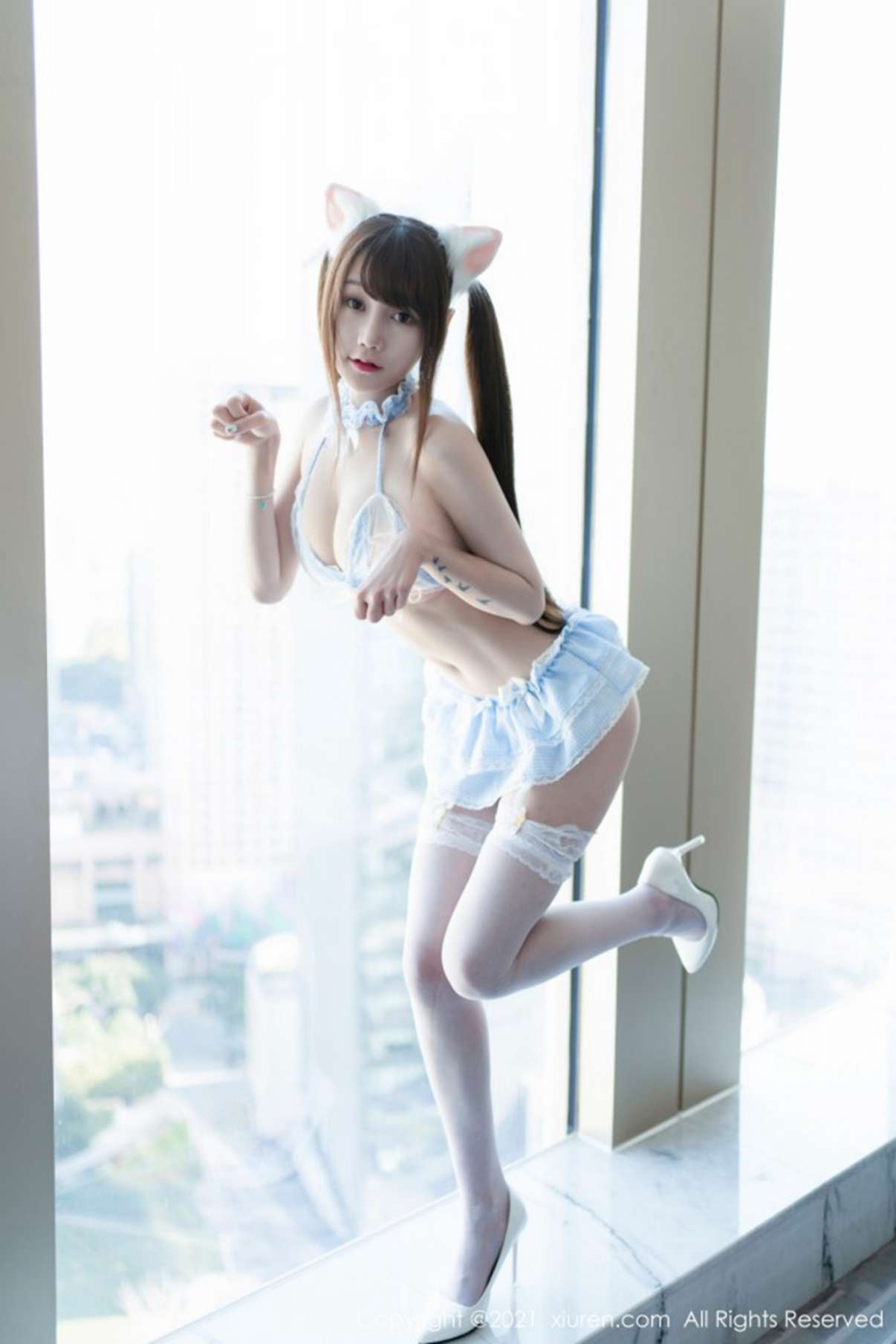 星小兔 Meet u - 俏皮性感的貓耳制服 - 貼圖 - 清涼寫真 -