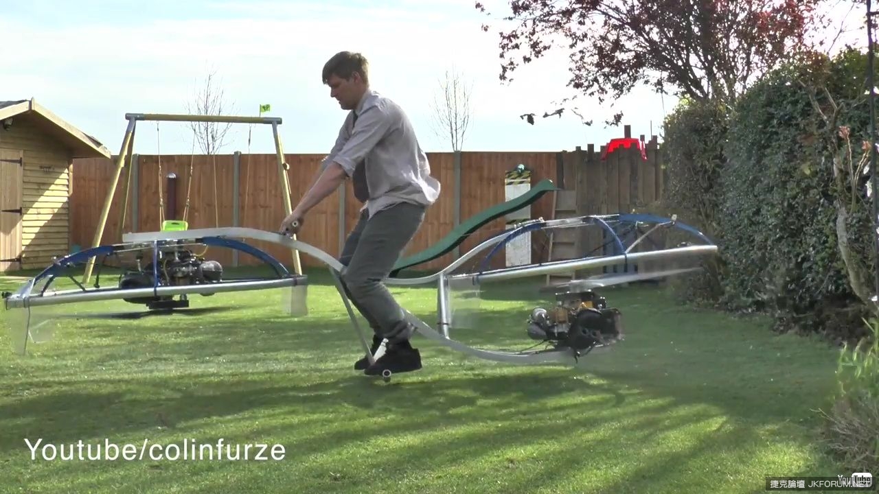 男人的浪漫！Youtuber發明家自製飛行腳踏車Hoverbike！