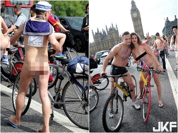 【蜗牛娱乐】裸騎！英國舉辦最養眼的環保活動，騎著騎著都看傻了