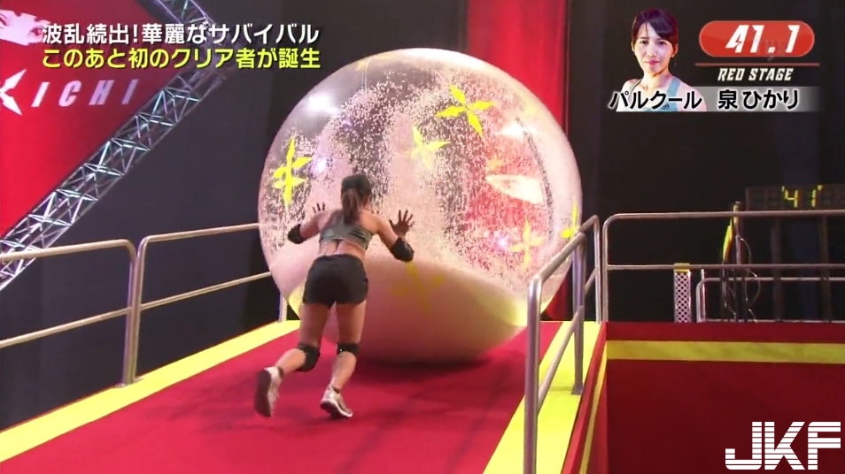 極限體能王「爆乳衝撞」！「巨乳石原里美」抱著柱狀物不放手直到夢想到手&#8230;