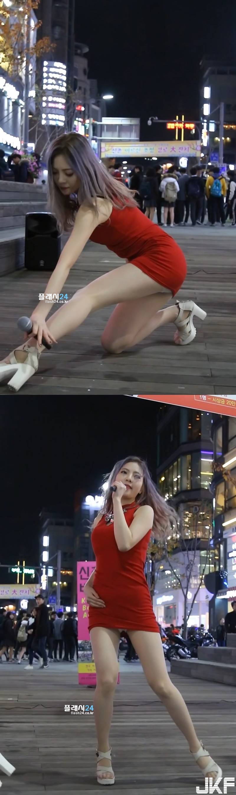 街頭正妹「短裙熱舞」越跳越嗨！裙底風光意外露出「超搶鏡」，路過民眾臉脹紅