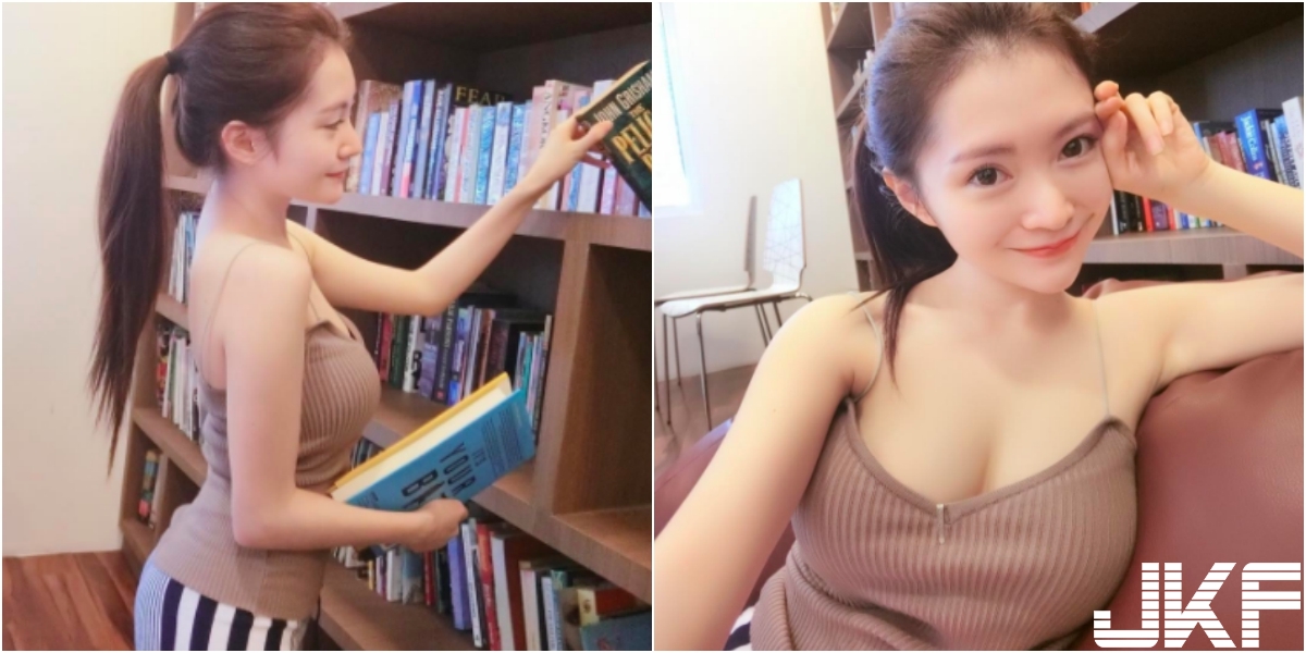 書店出現「大奶妹子」！細肩帶小背心擋不住「白嫩ㄉㄨㄞ奶」！好想跟她交流啊！