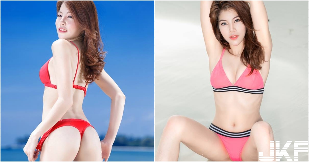「長髮美乳妹」沙灘展現好身材！「白嫩小屁屁」又圓又翹超吸睛！半脫不脫也好狂！