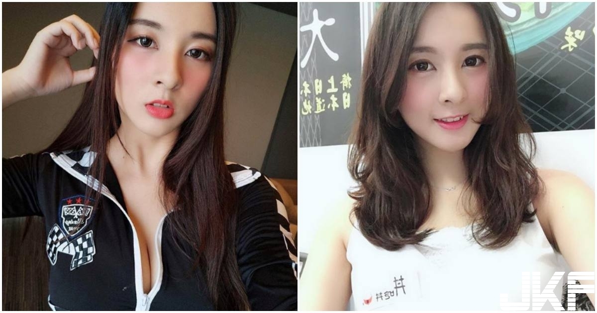 賽車場上超甜美正妹！拉鍊一開蹦出「深V美乳」，觀眾都看暈了！