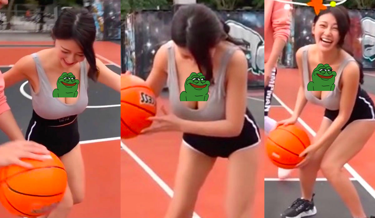 臺灣巨乳安希上下晃動打籃球男隊友們也不知道可以怎麼防守 - 美女圖 -
