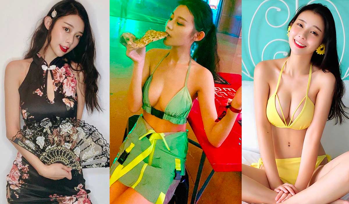 臺灣正妹張香香超級能吃中門大開忘形享受比薩 - 美女圖 -