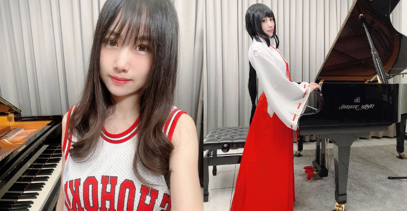 清新正妹鋼琴家「Ru 味春捲」邊 Cosplay 邊彈琴　紅到海外頻道破版萬訂閱