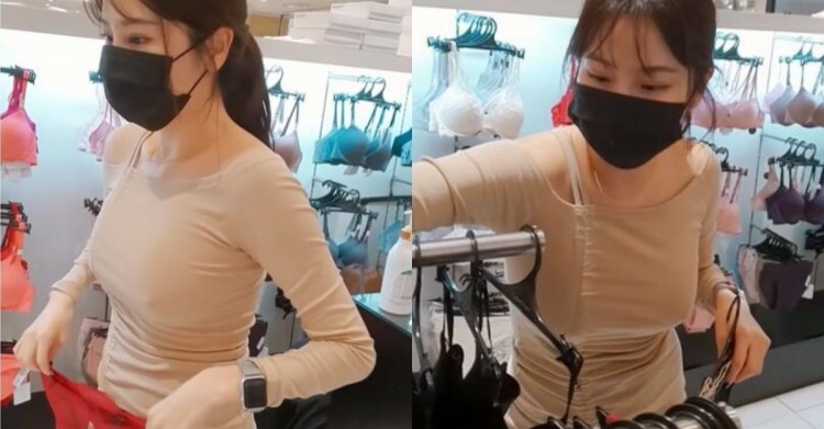 大賣場春光乍現…大胸正妹買內衣「真空露出」直接不穿～남자의시선 - 亞洲美女 -
