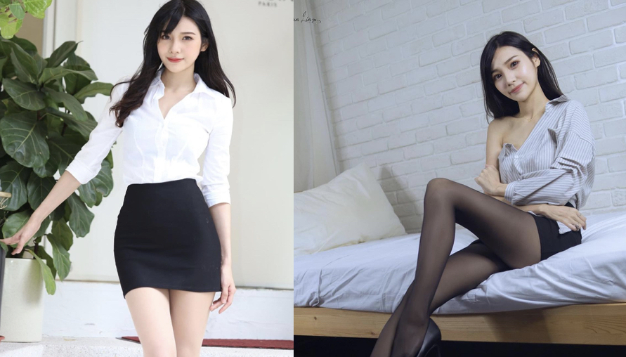 黑絲襪、白襯衫的經典誘惑,「許小葆」甜美長腿女神:就是要給你無限遐想 - 美女圖 -