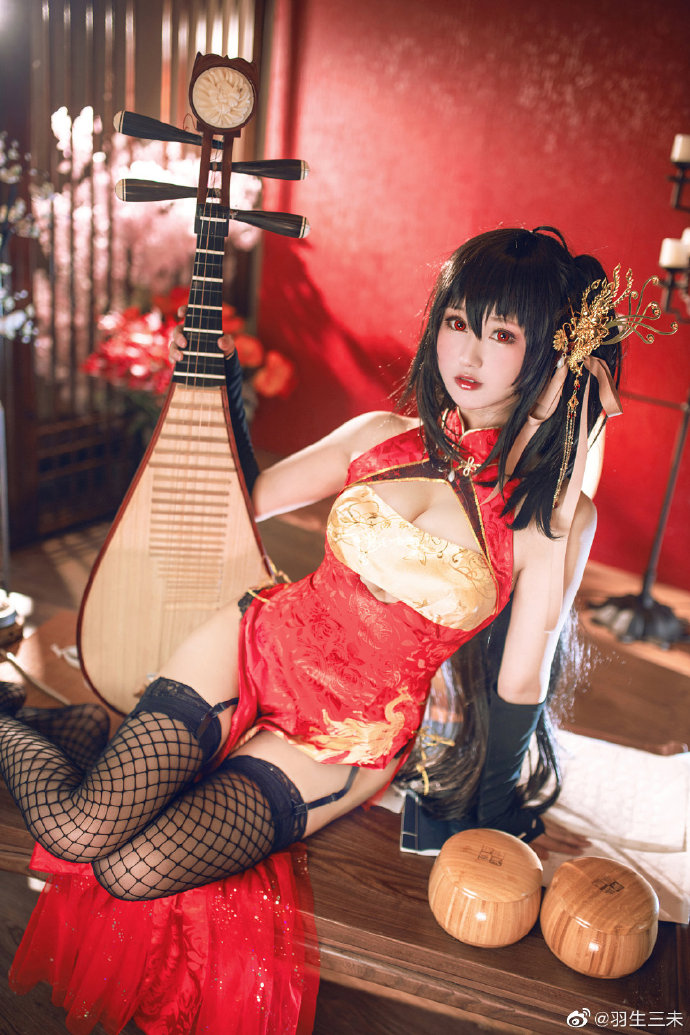 碧藍航線大鳳鳳鳴春曉cos黑絲旗袍 cn羽生三未 - COSPLAY -