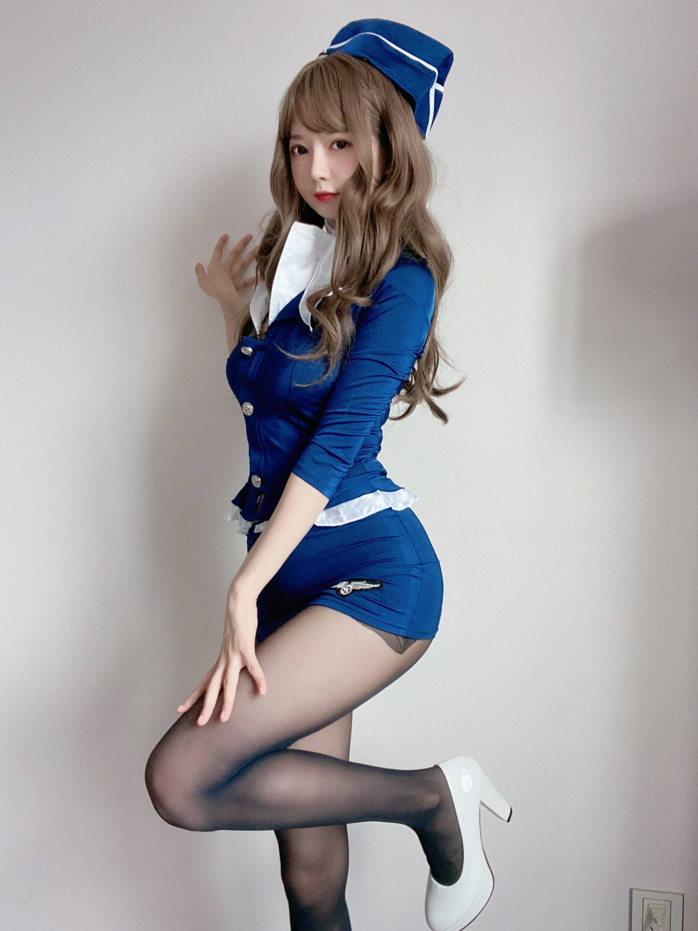 【網路收集系列】福利姬 51醬《 藍色制服裝 》VIP福利帖【37P】 - 貼圖 - 絲襪美腿 -