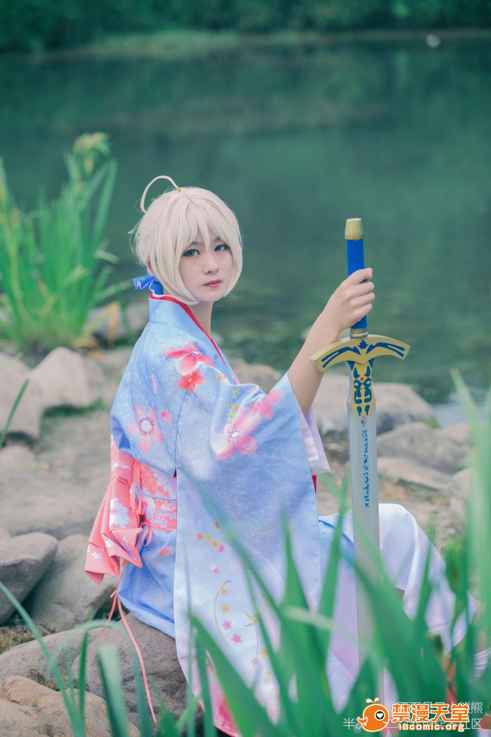 《Fate Stay Night》Saber晴著ver.~吾王和服新年掛畫 C O S P L A Y - COSPLAY -