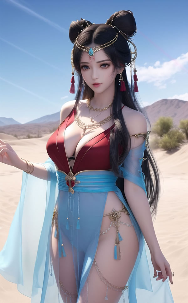 Dunhuang style in AI beauty desert