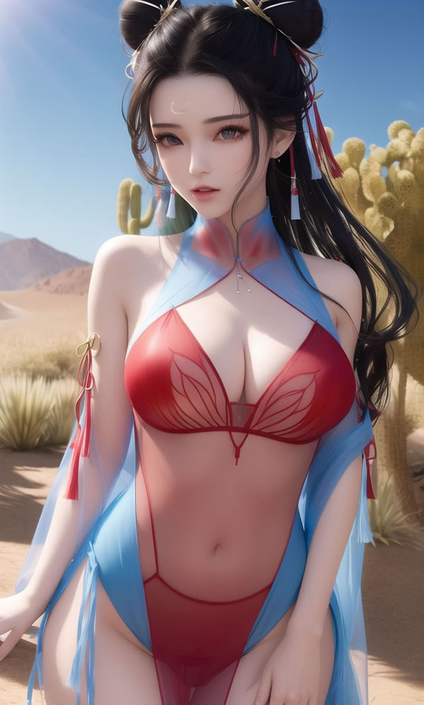 Dunhuang style in AI beauty desert