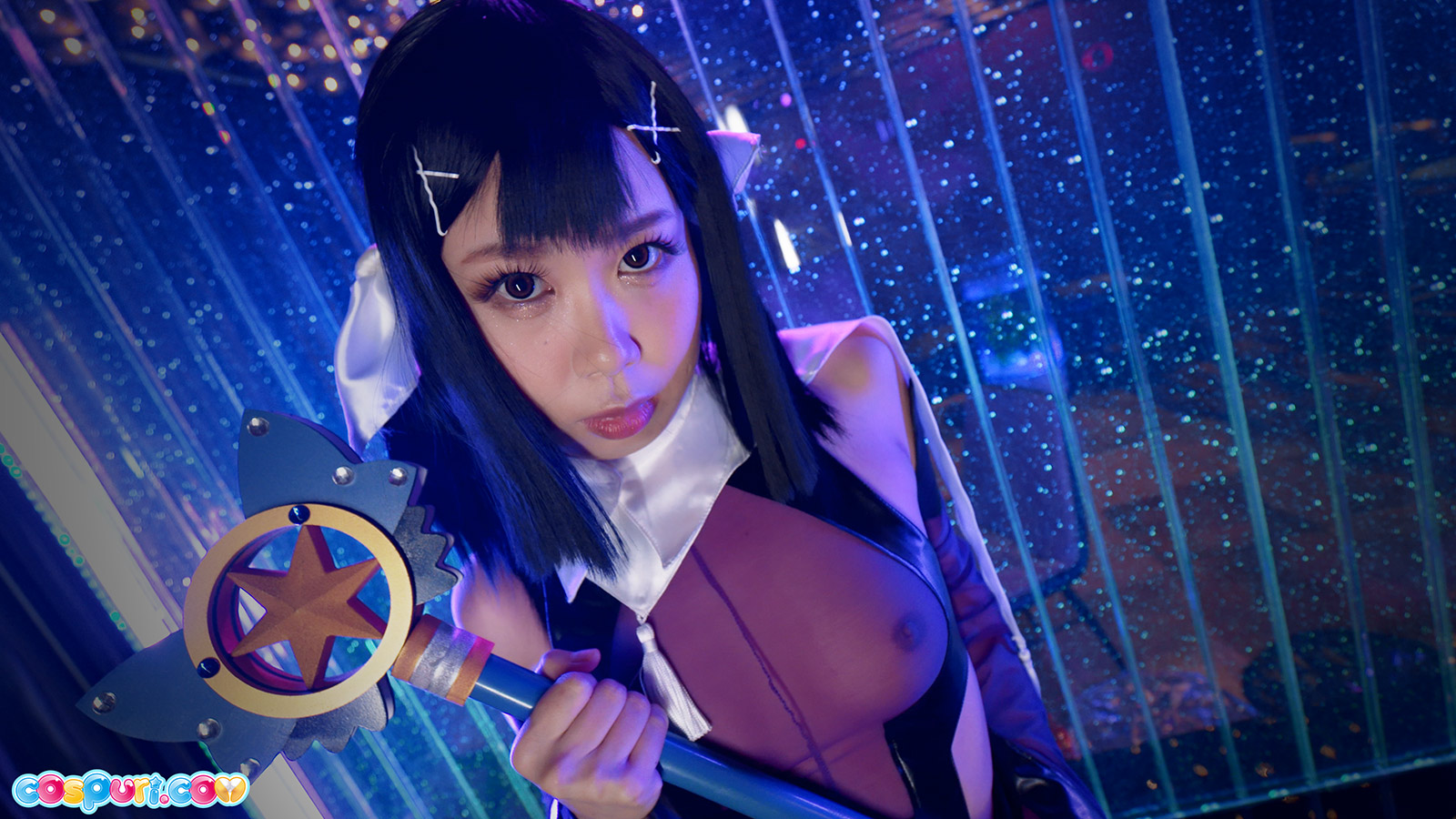 [桜井まゆ]COSPLAY透明露點衣服隔著透明牆誘惑 - 貼圖 - 性感激情 -