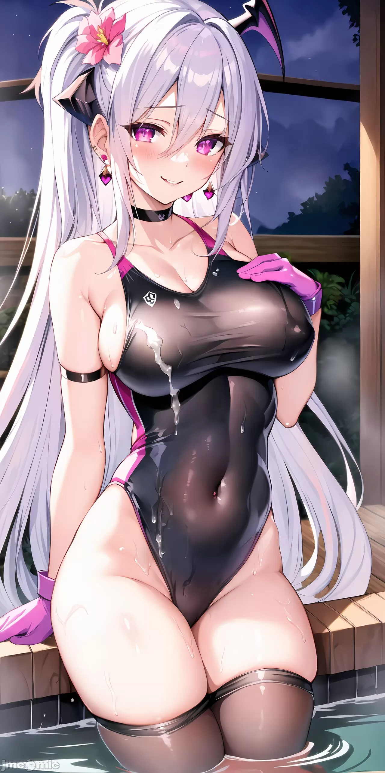 豎屏 白毛小魅魔泡溫泉 原稿