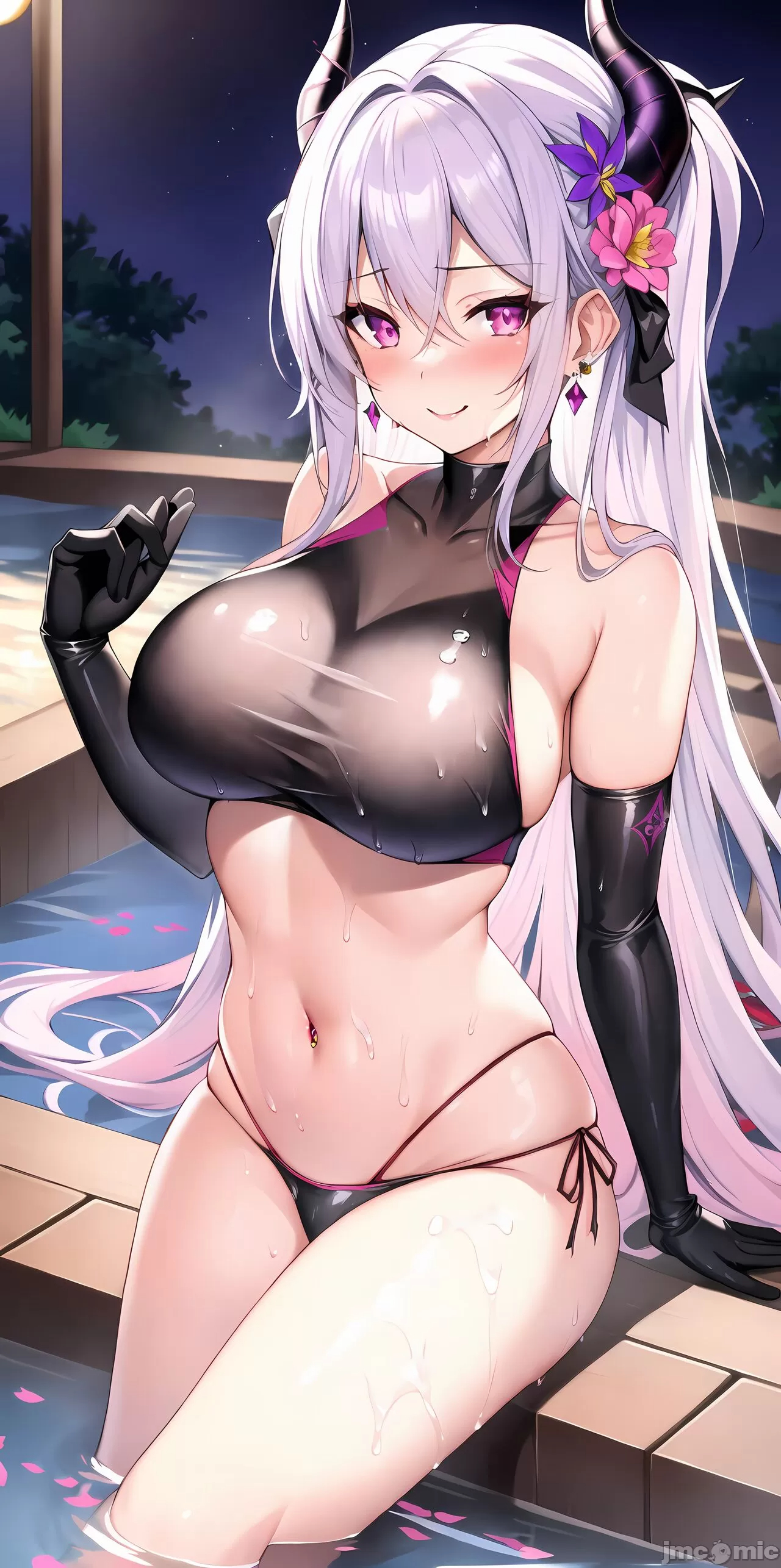 豎屏 白毛小魅魔泡溫泉 原稿