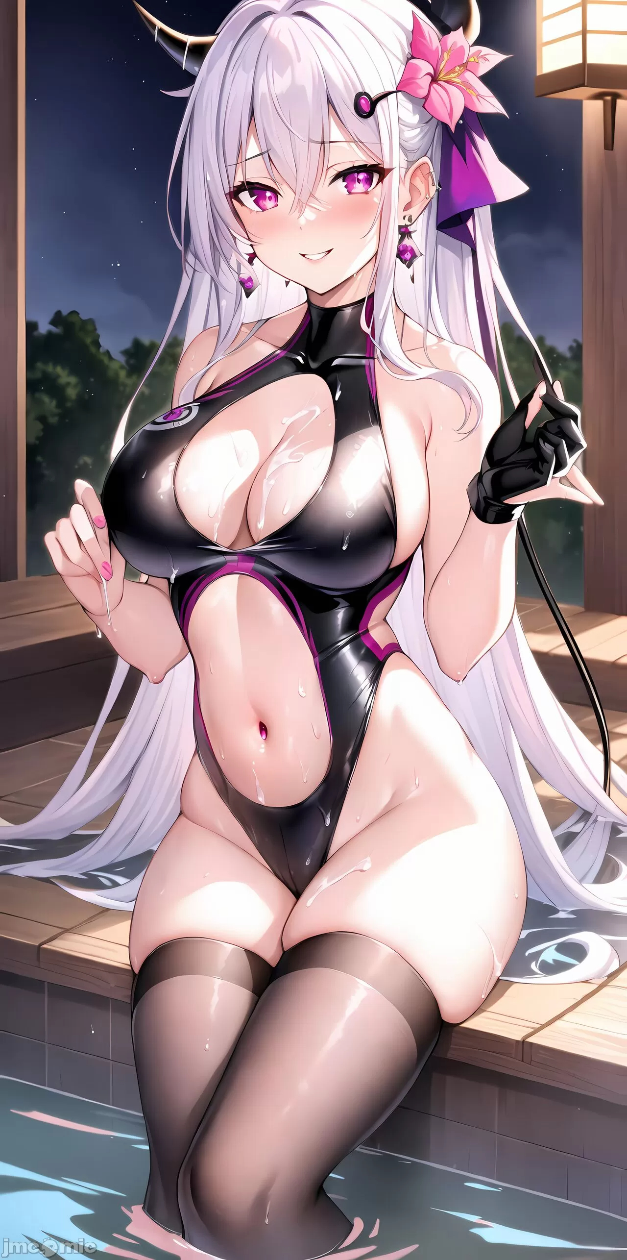 豎屏 白毛小魅魔泡溫泉 原稿
