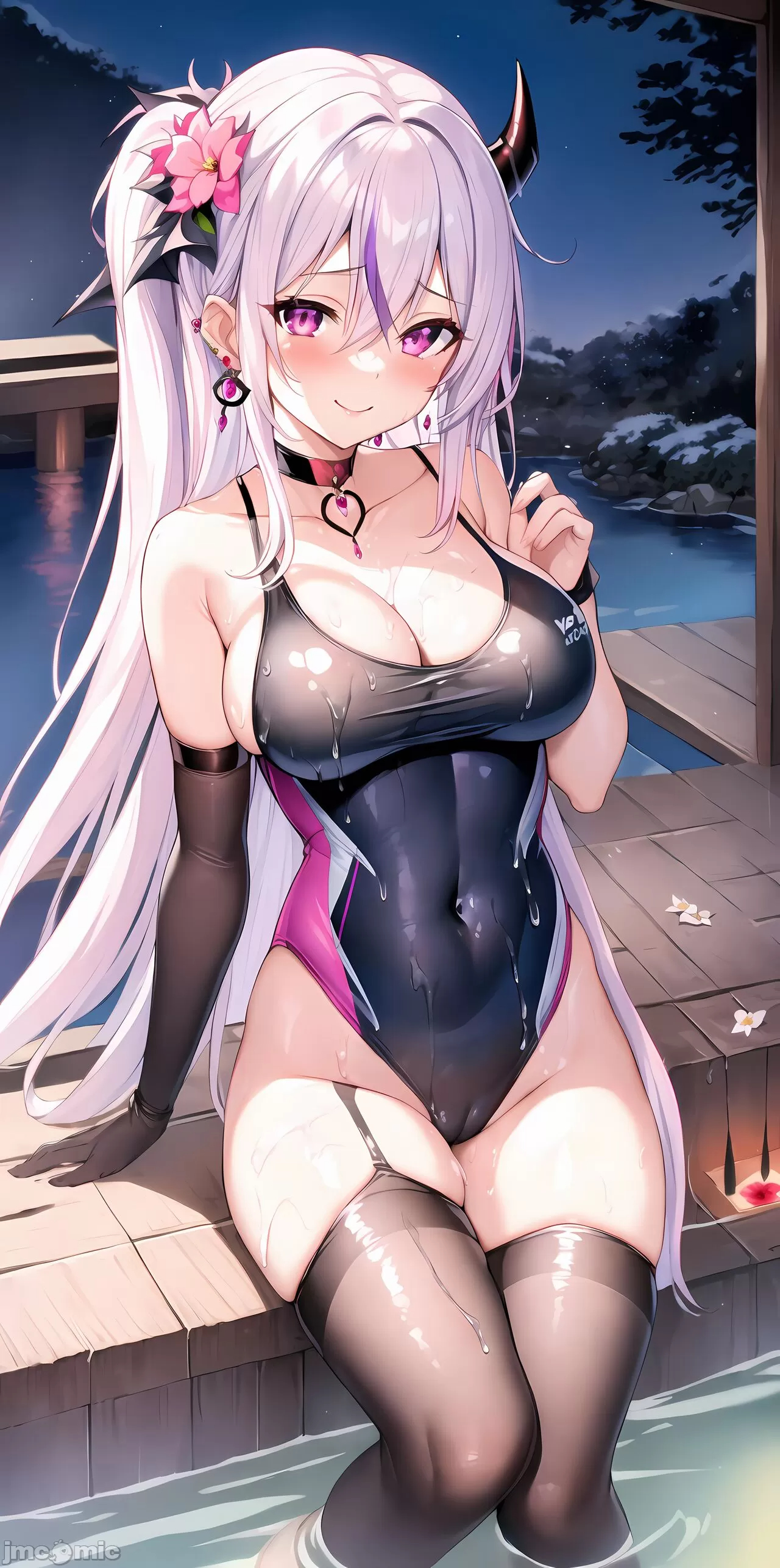 豎屏 白毛小魅魔泡溫泉 原稿