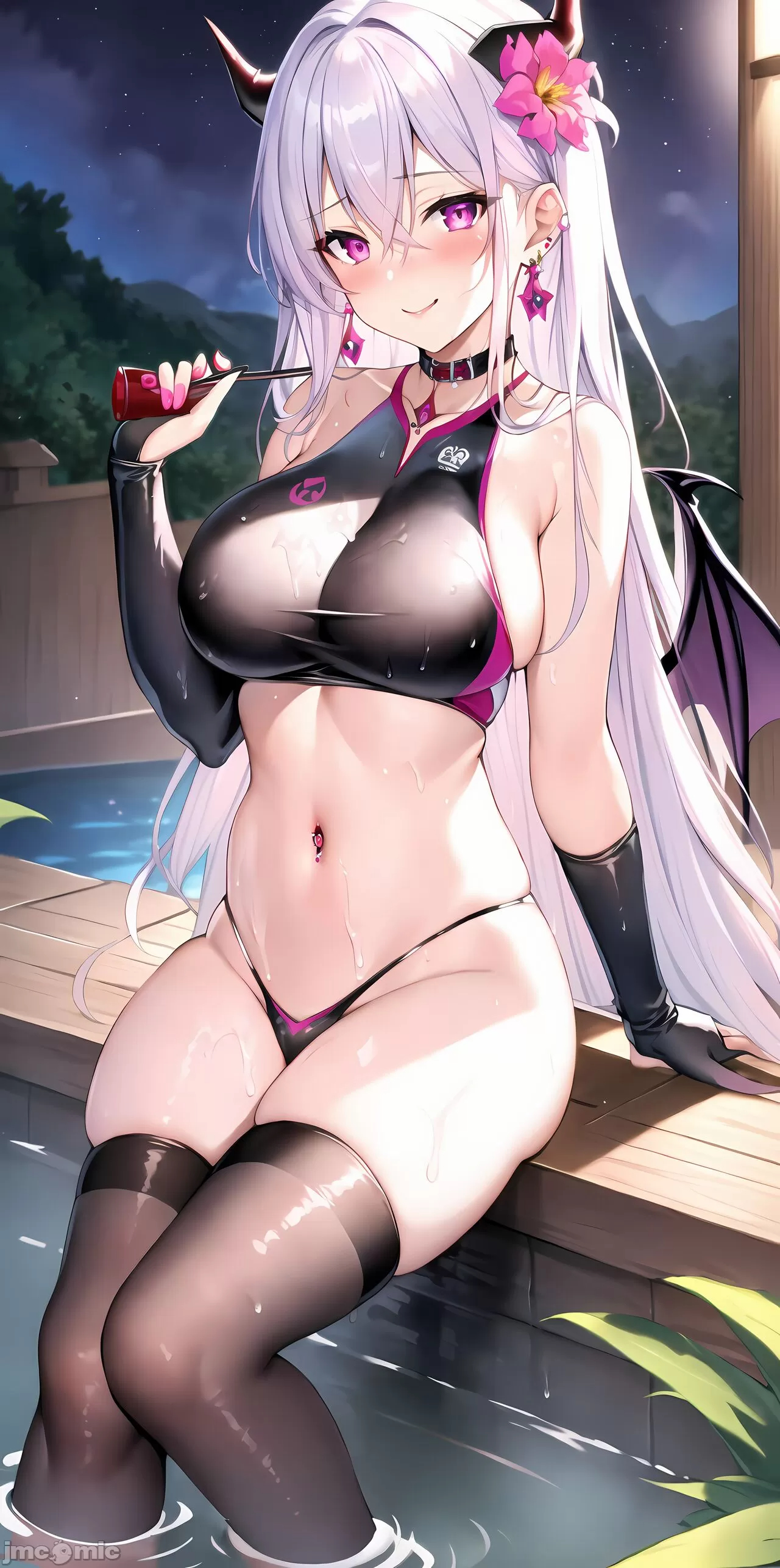 豎屏 白毛小魅魔泡溫泉 原稿