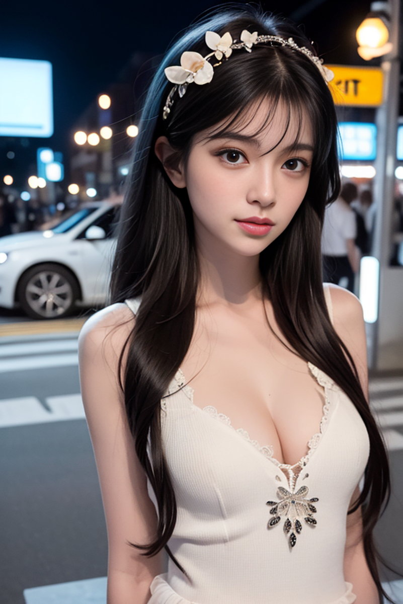 AI生成美女~street background