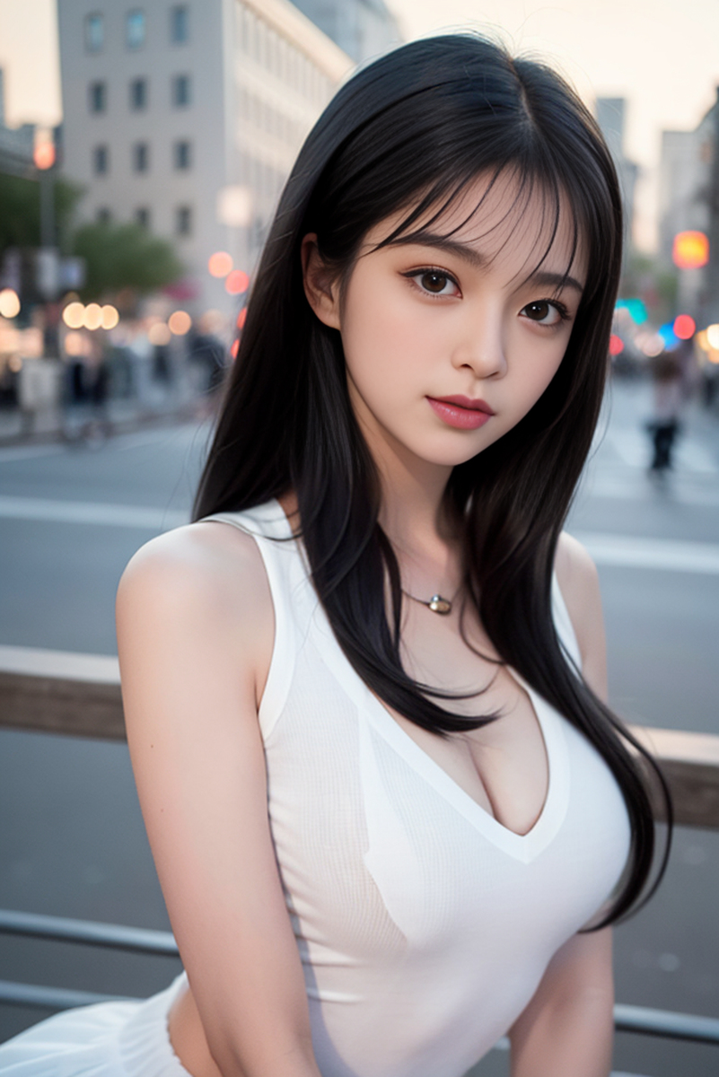 AI生成美女~street background