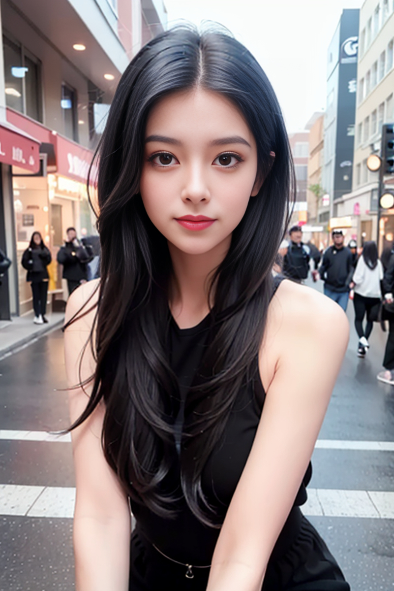 AI生成美女~street background