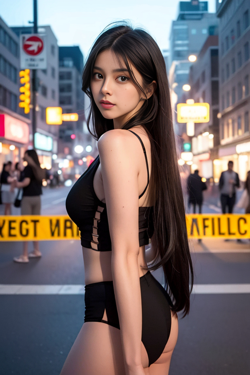 AI生成美女~street background