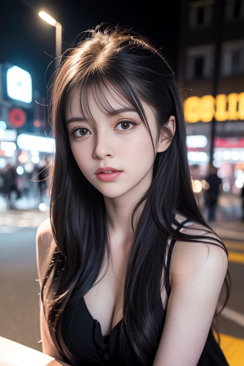 AI生成美女~street background