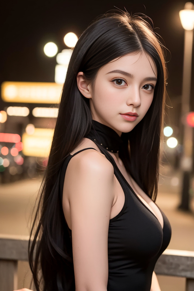 AI生成美女~street background