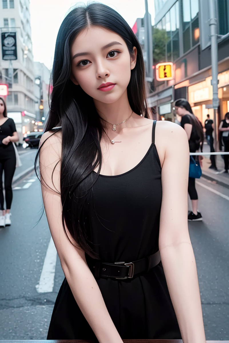AI生成美女~street background