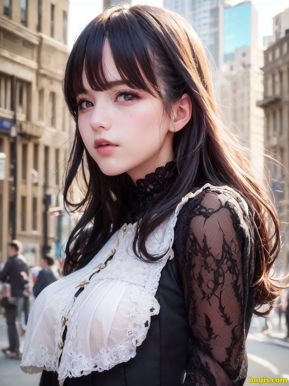 Girl wandering the street