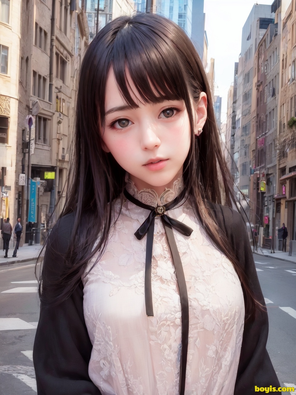 Girl wandering the street
