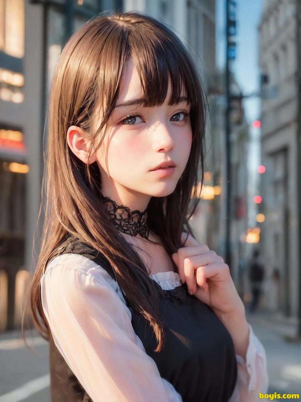Girl wandering the street