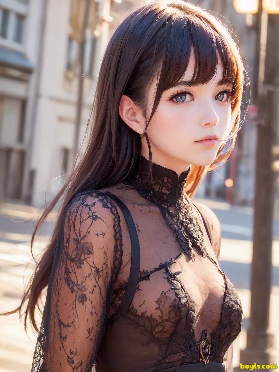 Girl wandering the street