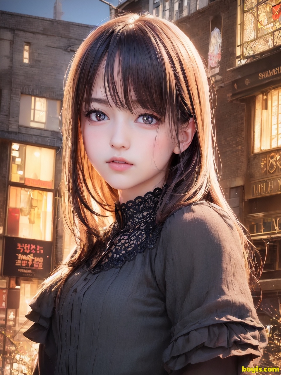 Girl wandering the street