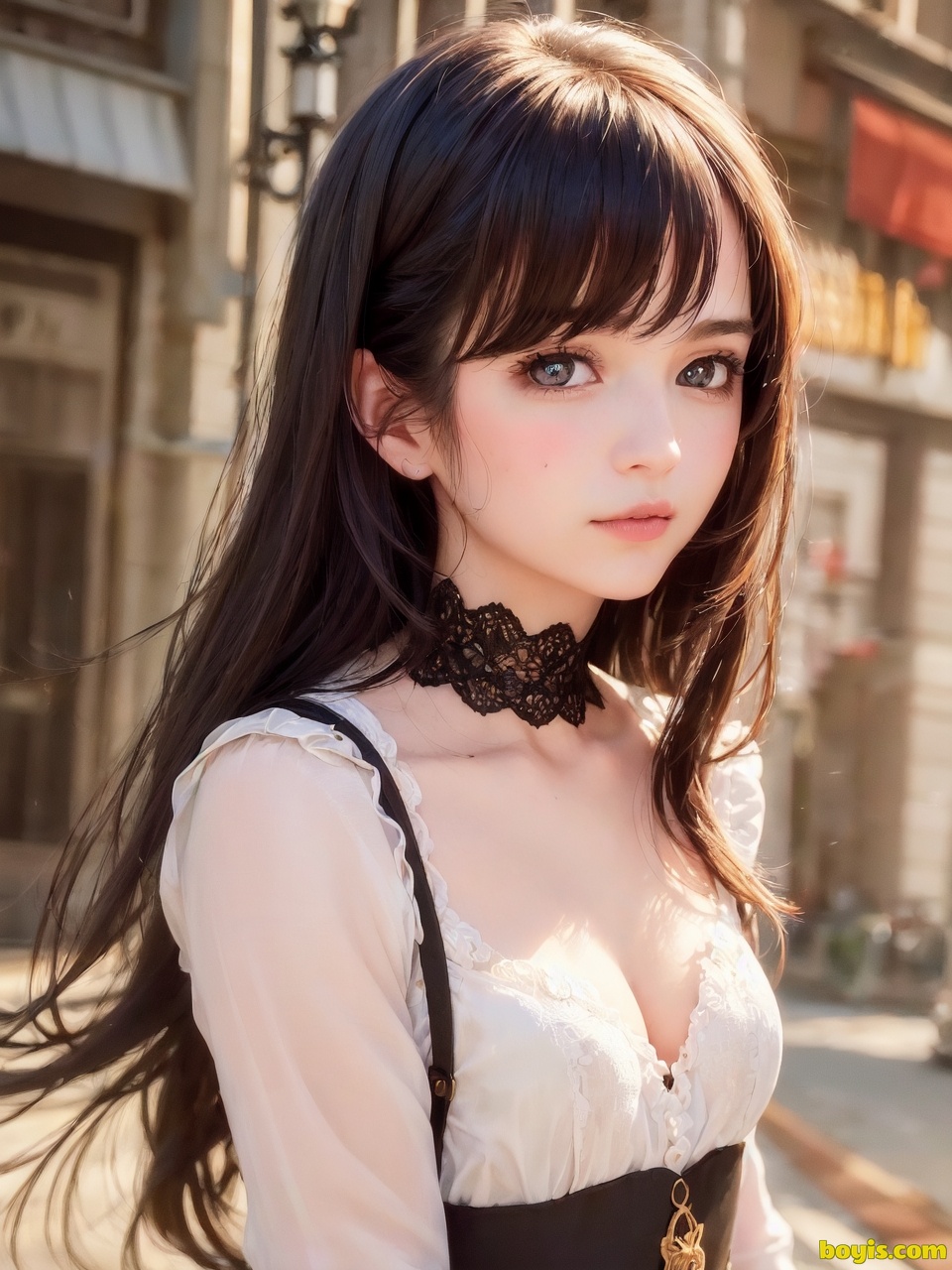 Girl wandering the street
