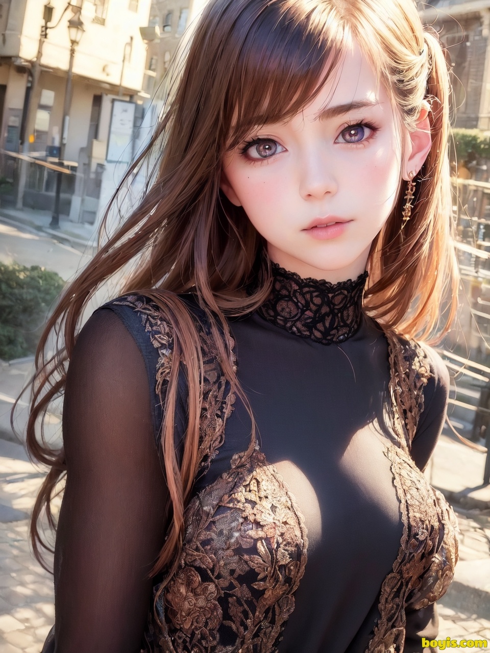 Girl wandering the street