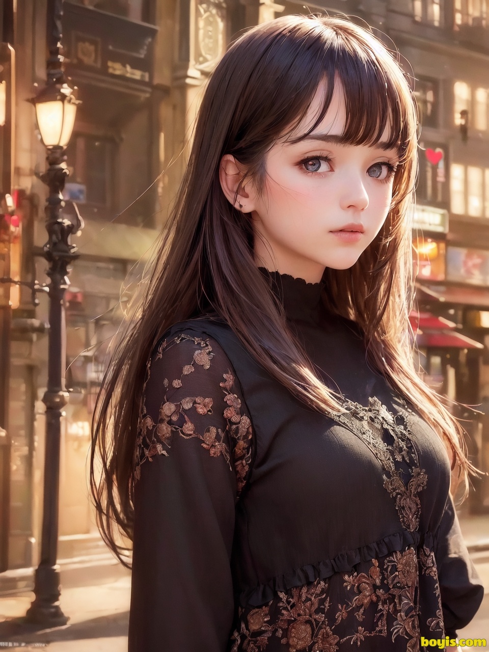 Girl wandering the street