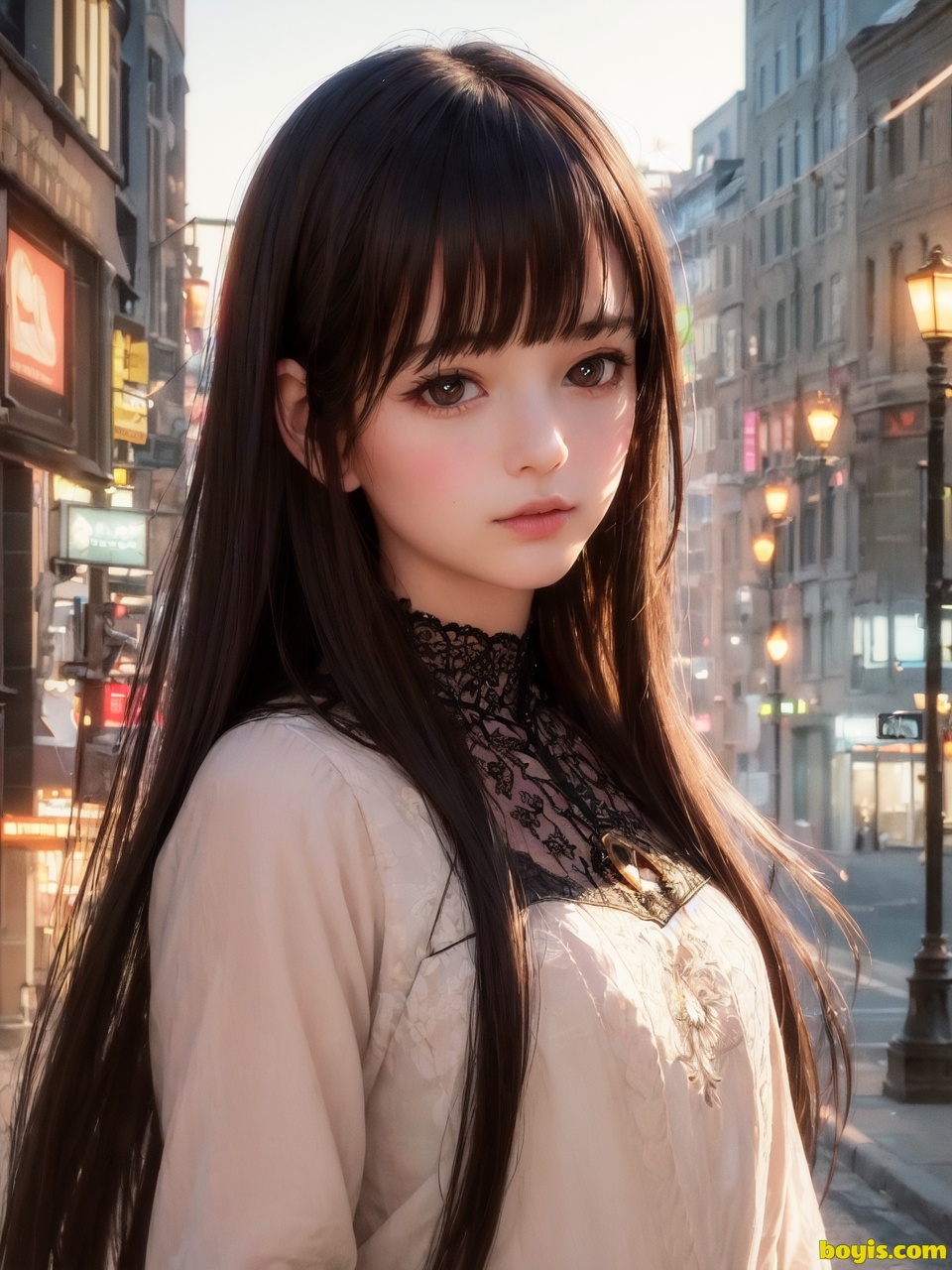Girl wandering the street