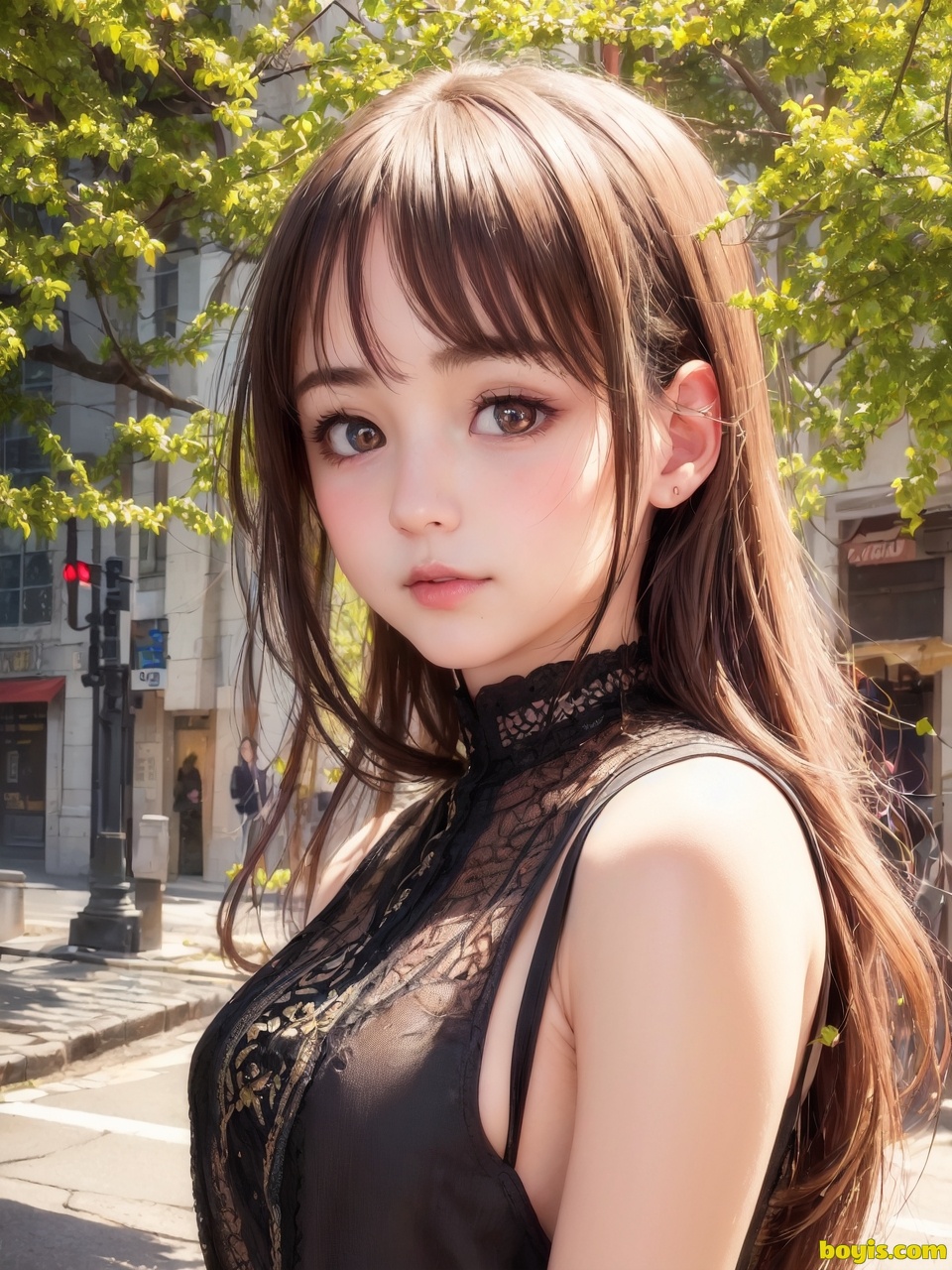 Girl wandering the street