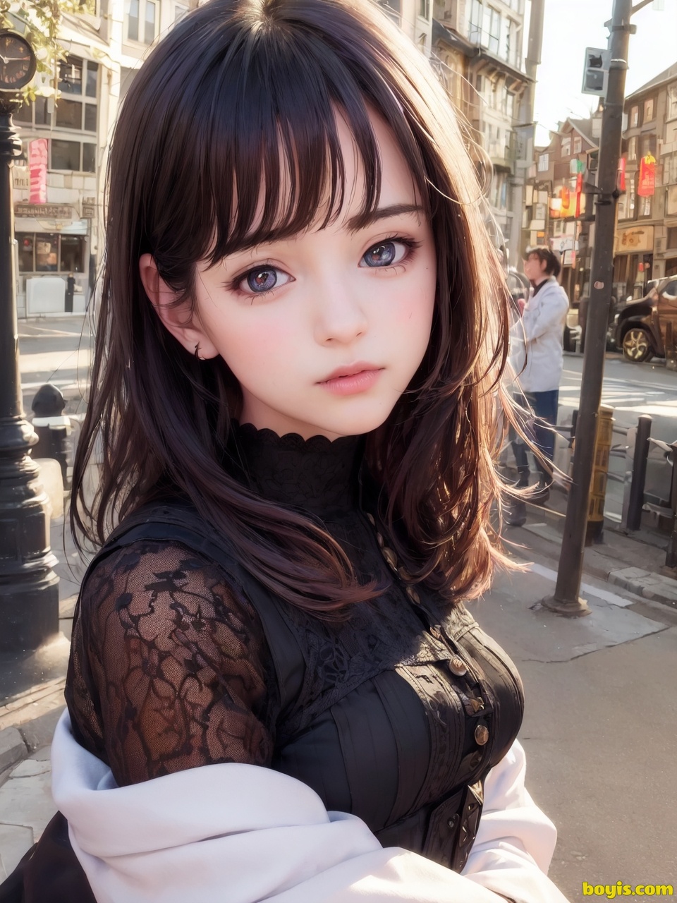 Girl wandering the street