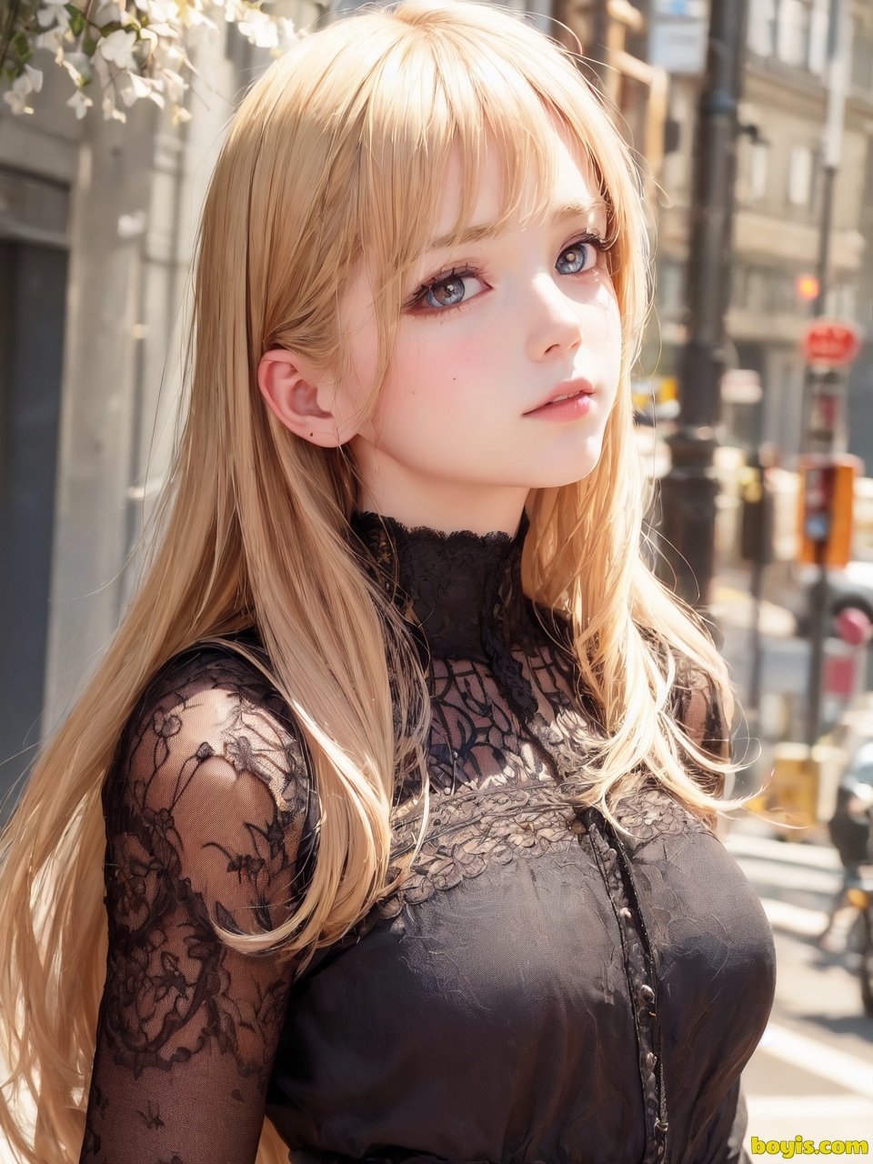Girl wandering the street