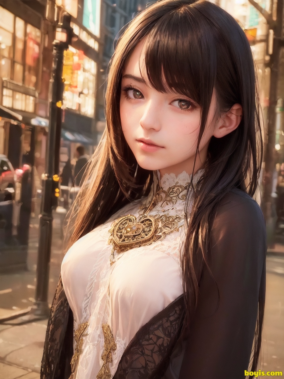 Girl wandering the street