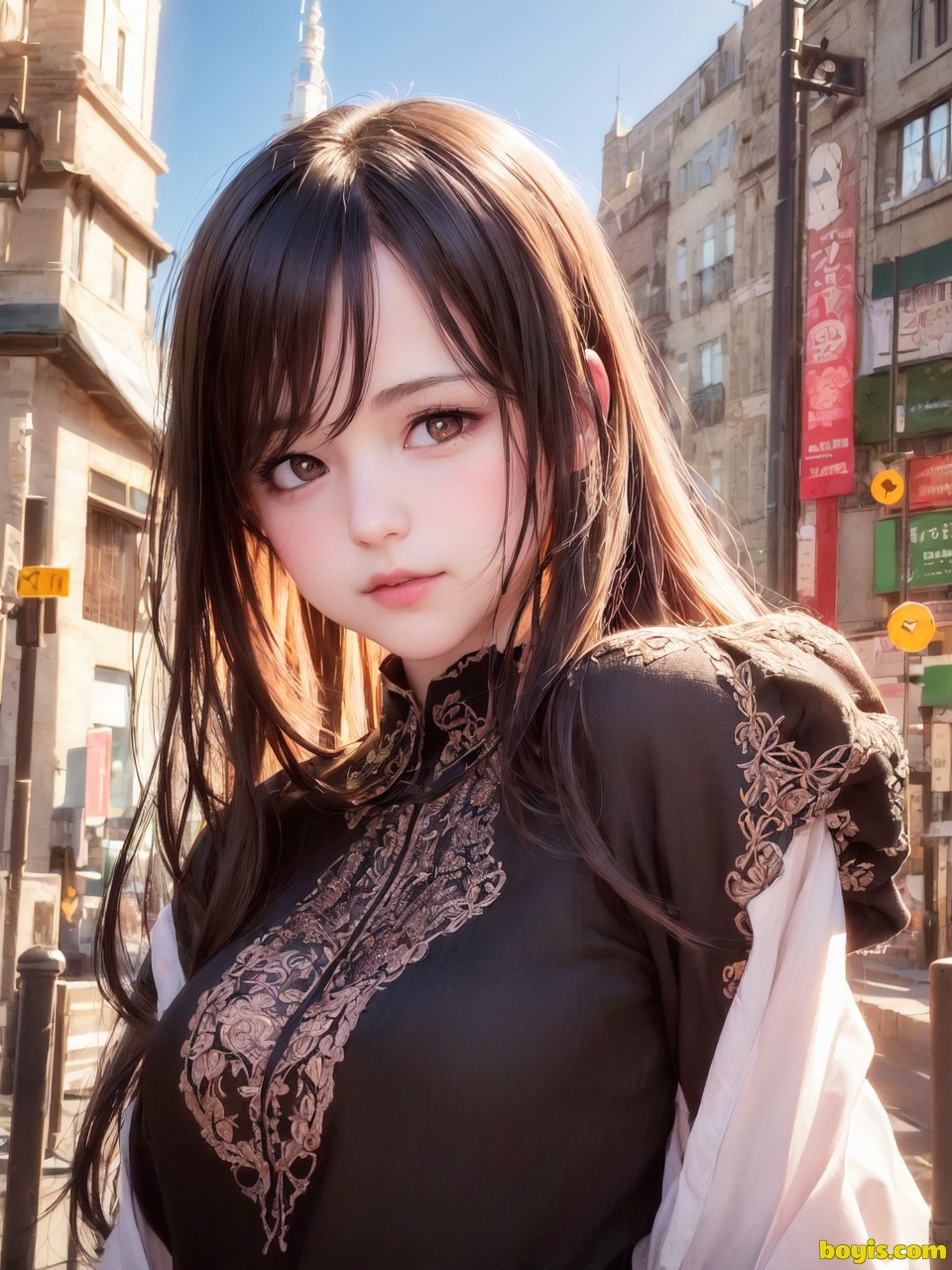 Girl wandering the street