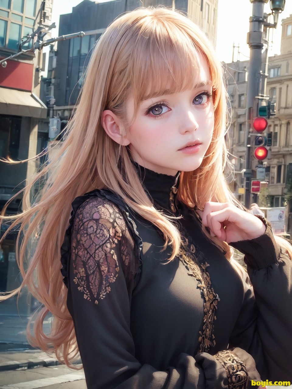 Girl wandering the street