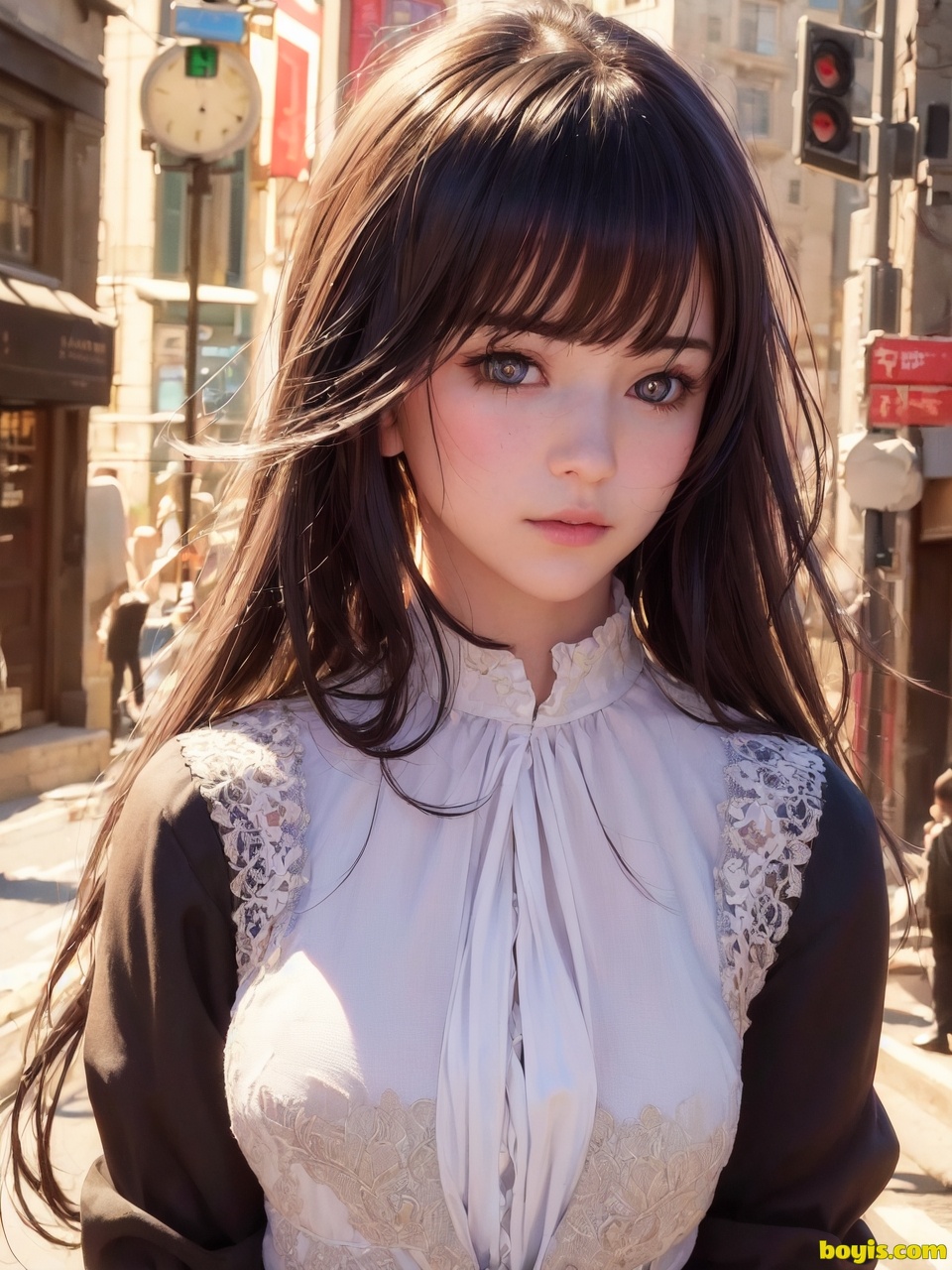 Girl wandering the street
