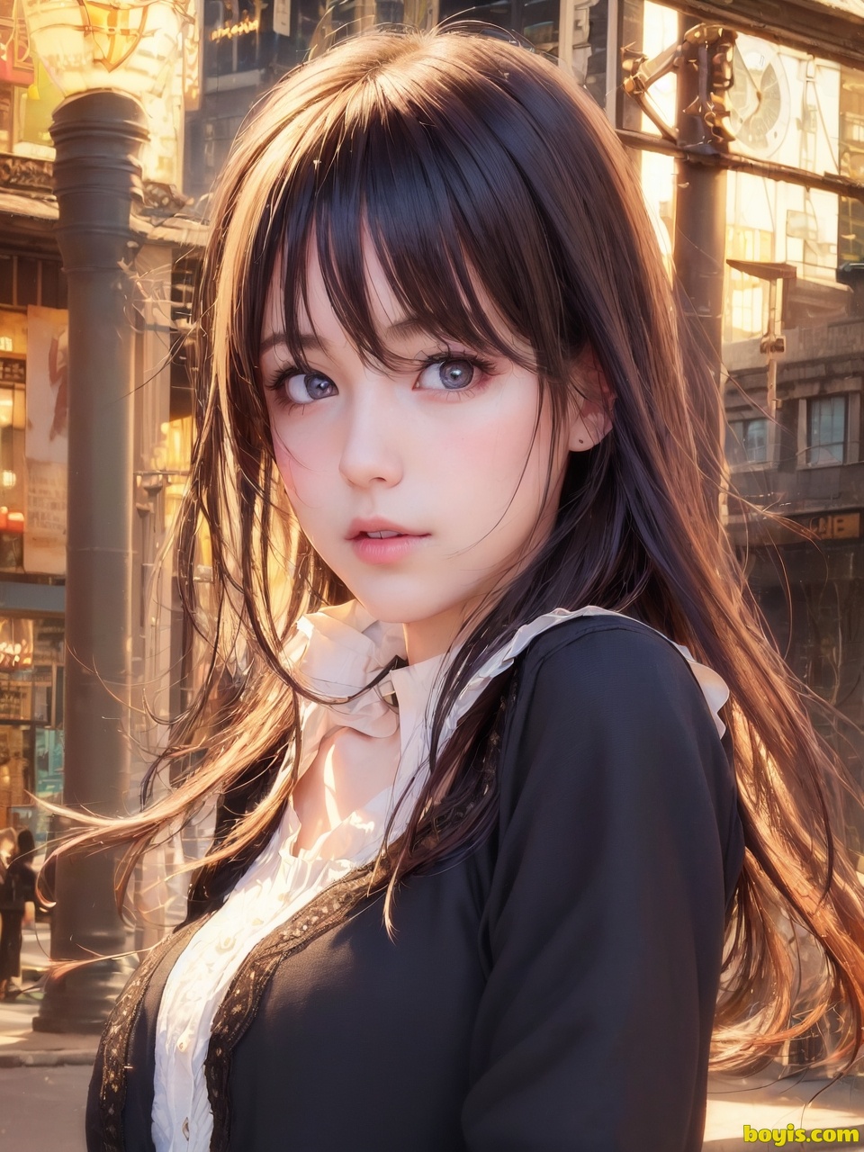 Girl wandering the street