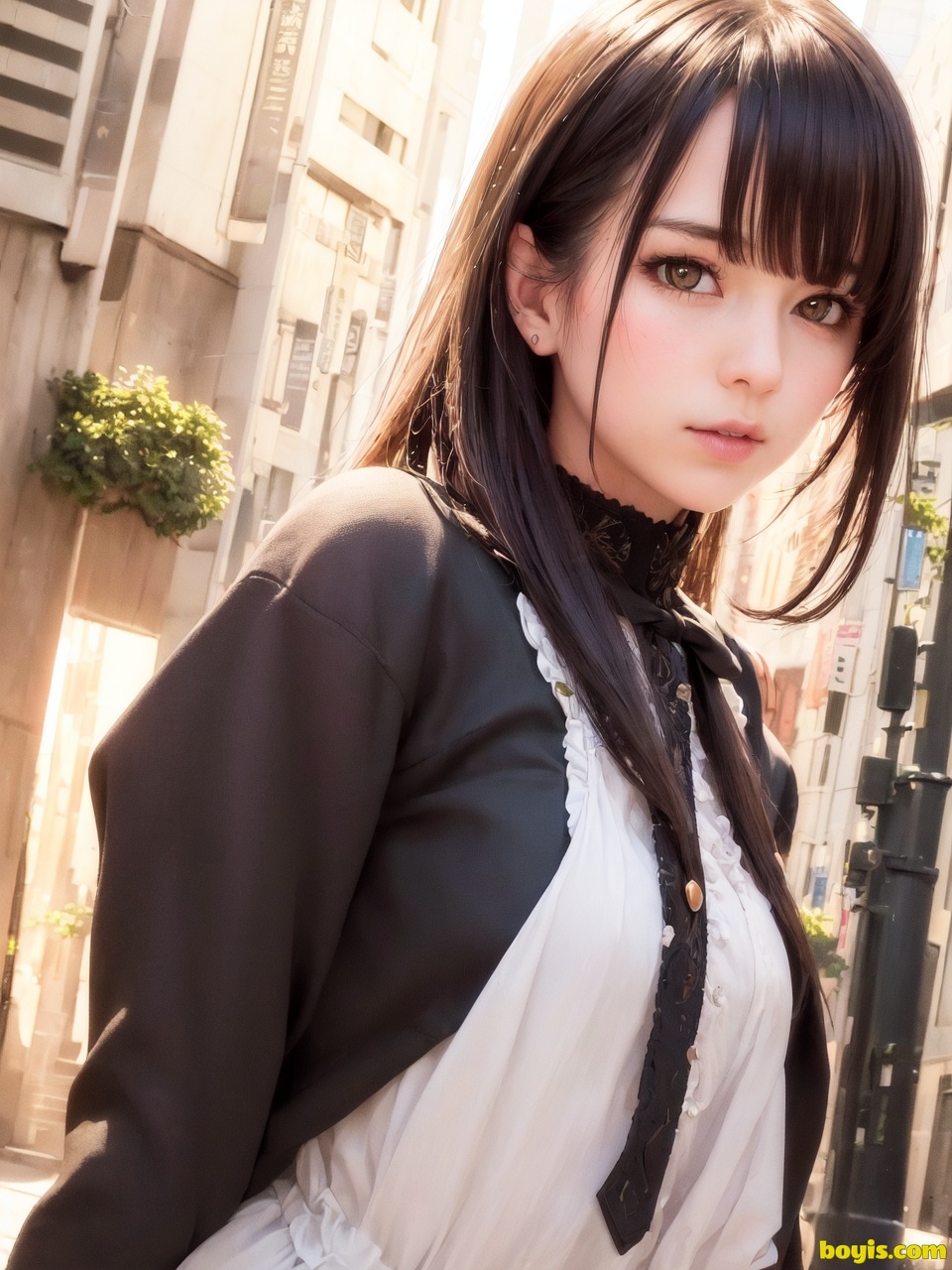 Girl wandering the street